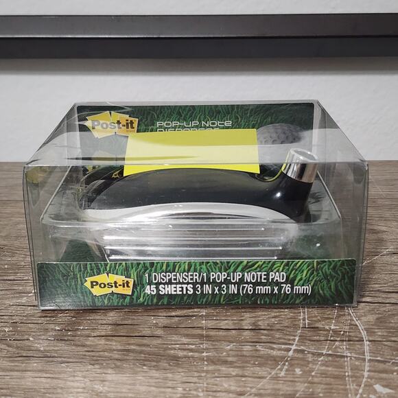 Post-it Pop-up Note Dispenser Golf Driver Head Shape Old Stock Original Box - Picture 1 of 4